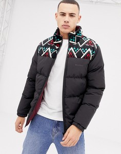 Двусторонняя дутая куртка черного цвета с контрастной вставкой Bellfield-Черный