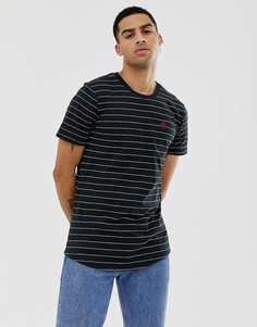 Футболка в полоску с вышивкой Brooklyn Cloth-Черный