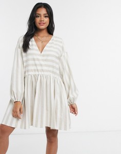 Повседневное свободное платье мини в полоску ASOS DESIGN-Мульти