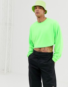 Зеленый короткий oversize-свитшот ASOS DESIGN