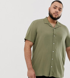 Вискозная рубашка цвета хаки классического кроя ASOS DESIGN Plus-Зеленый