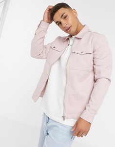 Розовая рубашка навыпуск с молнией River Island-Розовый