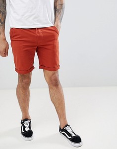 Шорты чиносы с отворотами D-Struct-Красный