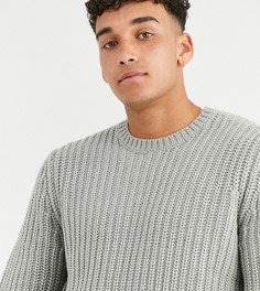 Серый джемпер в рубчик ASOS DESIGN Tall