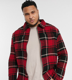 Красная рубашка навыпуск в клетку River Island Big & Tall-Красный