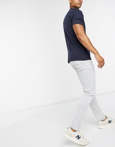 Белые джинсы скинни в тонкую полоску ASOS DESIGN-Мульти