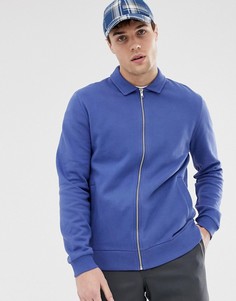 Синяя трикотажная куртка Харрингтон ASOS DESIGN-Синий