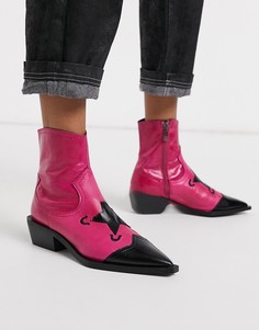Ботинки в ковбойском стиле ASOS DESIGN-Розовый