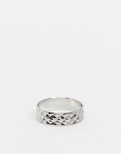 Серебристое фактурное кольцо ASOS DESIGN-Серебряный