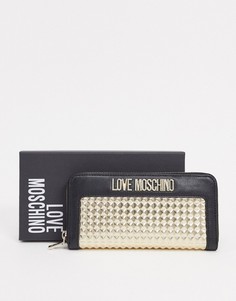 Черный кошелек с заклепками Love Moschino