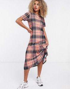 Свободное платье миди в клетку Urban Threads-Черный