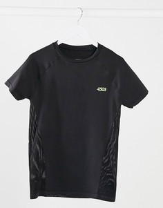Прозрачная обтягивающая спортивная футболка ASOS 4505-Черный