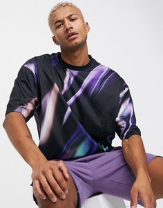 Черная футболка oversized с принтом ASOS DESIGN-Черный