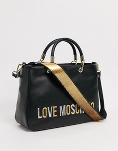 Черная сумка-тоут с логотипом Love Moschino-Черный