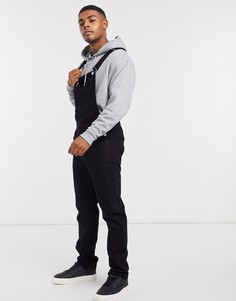 Черный джинсовый комбинезон ASOS DESIGN