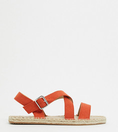 Терракотовые сандалии для очень широкой стопы Simply Be extra wide fit-Красный