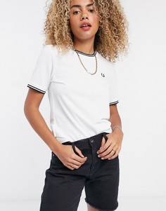 Белая футболка с окантовкой Fred Perry-Белый