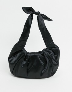 Черная присборенная сумка на плечо из переработанного полиэстера Monki-Черный