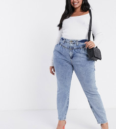 Синие мраморные джинсы в винтажном стиле River Island Plus-Синий