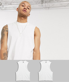 2 свободные майки из органического хлопка с глубокими проймами ASOS DESIGN​​​​​​​-Мульти