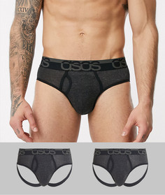 Набор из 2 трусов ASOS DESIGN - СКИДКА-Серый
