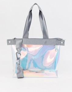 Большая блестящая сумка-тоут ASOS DESIGN-Очистить