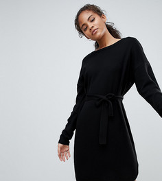 Платье-джемпер с поясом ASOS DESIGN Tall-Черный