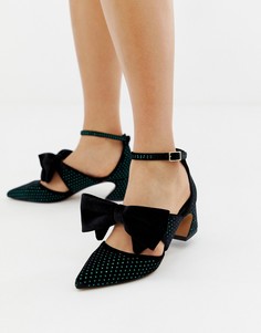 Туфли на среднем каблуке с бантами ASOS DESIGN-Черный