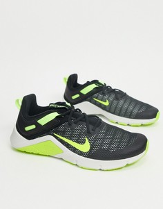 Черные кроссовки с неоново-зеленой отделкой Nike Training Legend-Черный