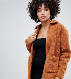 Куртка с искусственным мехом Missguided-Бежевый