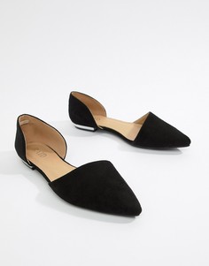 Черные туфли из двух частей на плоской подошве RAID Amy-Черный