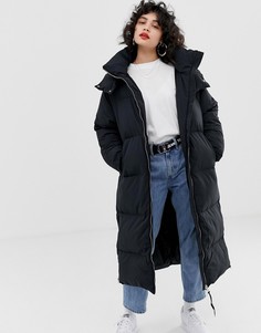 Стеганое oversize-пальто Tommy Jeans-Черный
