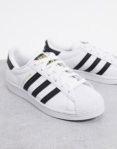 Черно-белые кроссовки adidas Originals Superstar-Белый