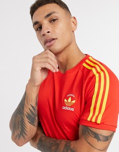 Красная футболка с 3 полосками adidas Originals-Красный