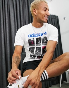 Белая футболка с принтом adidas Originals-Белый