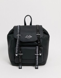Черный рюкзак с ремешками Love Moschino