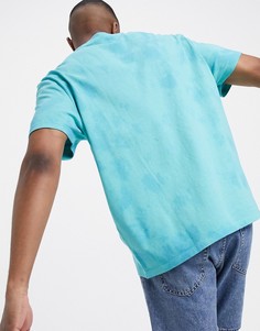 Сине-зеленая свободная футболка с принтом тай-дай ASOS DESIGN-Серый
