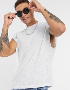 Oversized-футболка без рукавов с вышивкой ASOS DESIGN-Белый