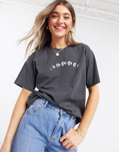 Футболка с принтом Луны ASOS DESIGN-Серый