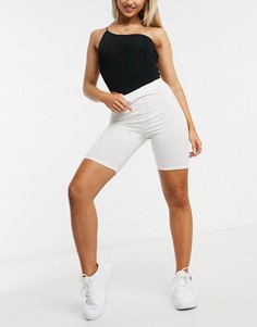 Шорты-леггинсы от комплекта в рубчик ASOS DESIGN-Белый