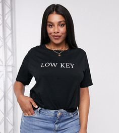 Футболка с узором ASOS DESIGN Curve-Черный