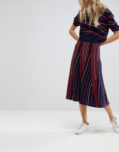 Юбка в полоску ASOS Co-ord-Темно-синий