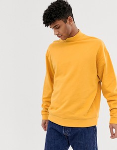 Желтый oversize-свитшот с высоким воротником ASOS DESIGN