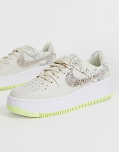 Кроссовки со змеиным принтом Nike Air Force-Белый