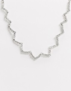 Серебристое ожерелье с цветочной отделкой True Decadence-Серебряный