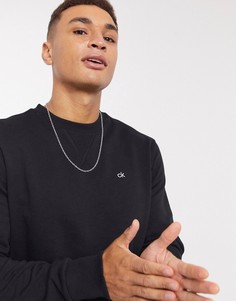 Черный свитшот с логотипом на поясе Calvin Klein