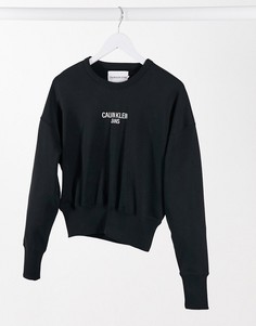 Черный свитшот с логотипом Calvin Klein Jeans