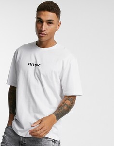 Белая oversized-футболка с принтом "we are the future" Topman-Белый