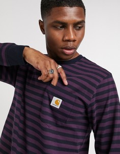 Темно-синий лонгслив в полоску Carhartt WIP