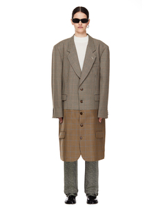 Бежевое пальто в клетку Vetements
